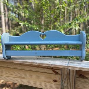 Vintage Blue Heart Accent Wall Shelf - Decorative Home Wall Decor